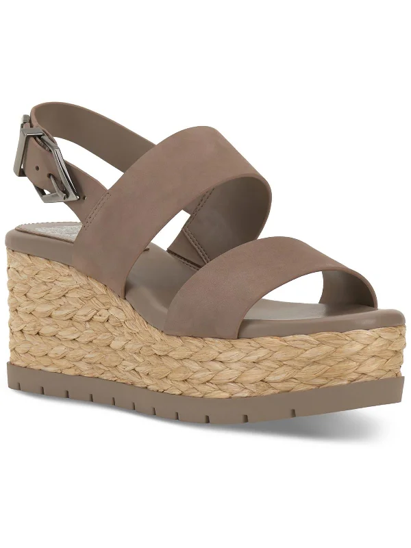 Women’s sandals summer canvas flair -Womens Leather Open Toe Wedge Sandals