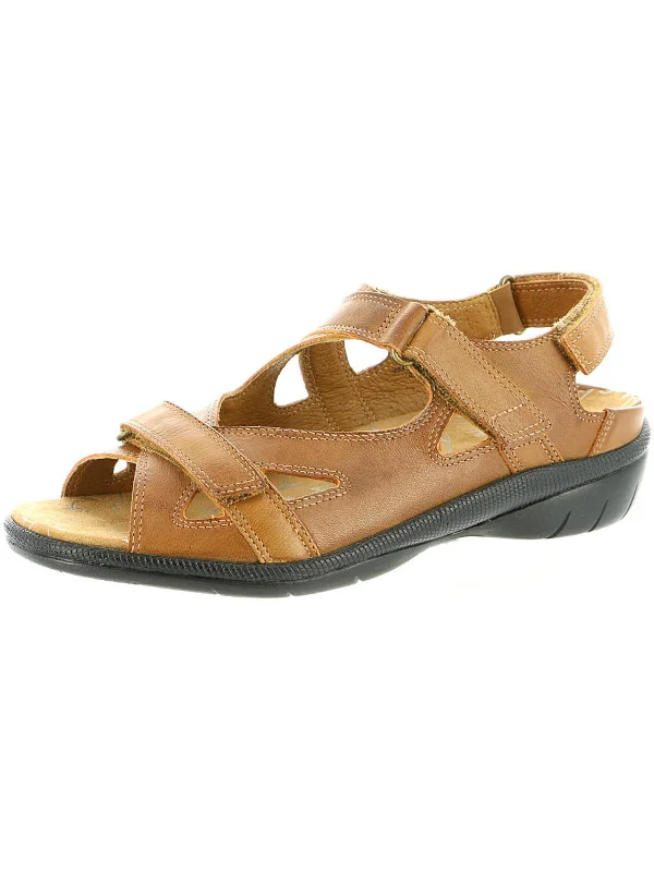 Women’s sandals athletic rubber glow -Lagoon Womens Leather Comfort Flat Sandals