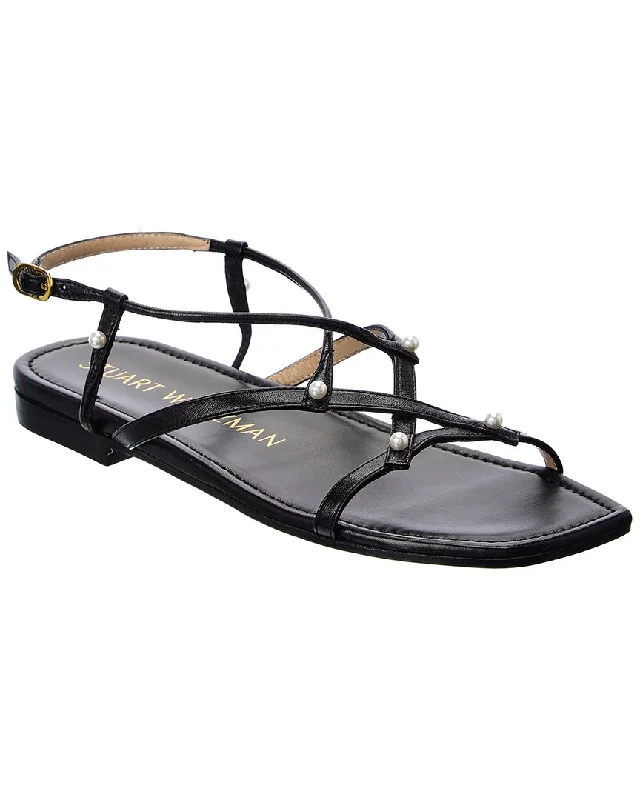 Women’s sandals gray leather flair -Stuart Weitzman Astrid Leather Sandal