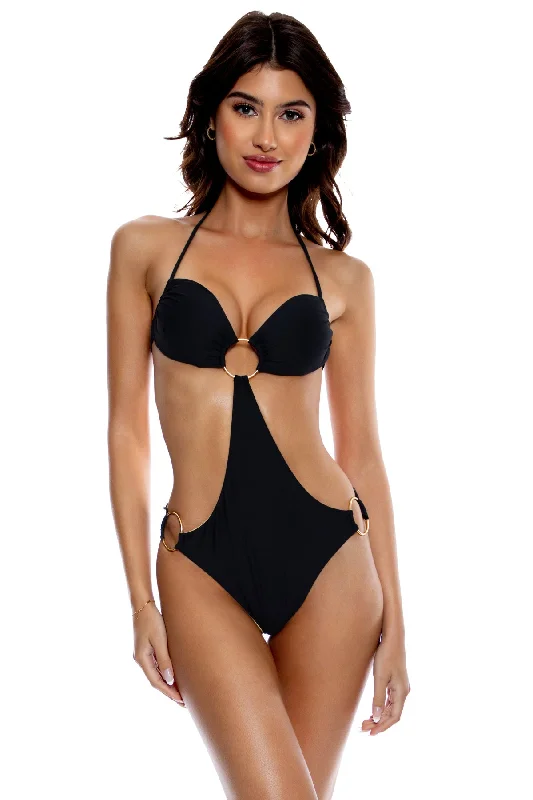 ladies one-piece swimsuit sun shield -Ring Bandeau Monokini