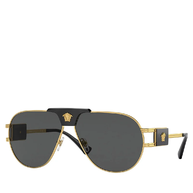 Women’s sunglasses mint vibrant flair -Men's Versace Steel Sunglass Gold / Dark Gray