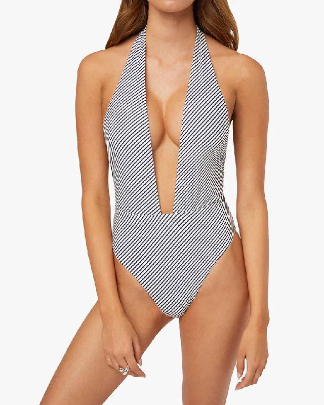 ladies one-piece swimsuit quick drying -Halter One Piece