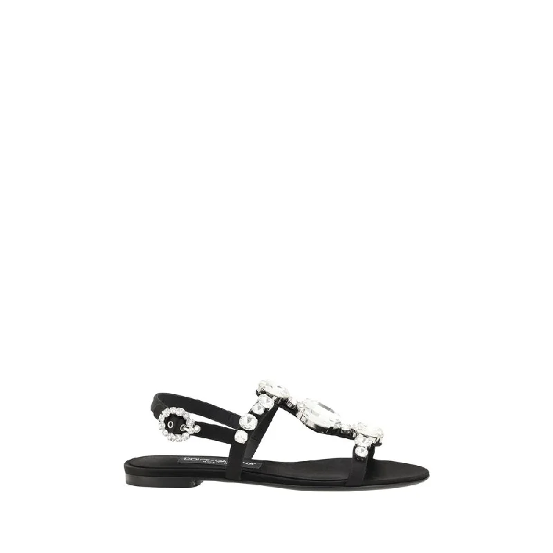 Women’s sandals pink satin glow -Dolce & Gabbana Jeweled Women's Sandals