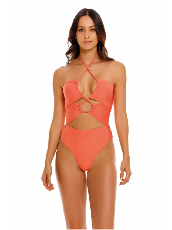 ladies one-piece swimsuit splatter design -Neff One Piece