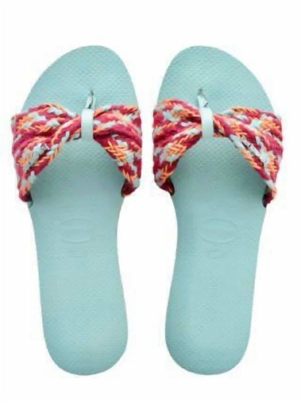 Women’s sandals flexible canvas flair -Woven Strap Sandal In Sky Blue