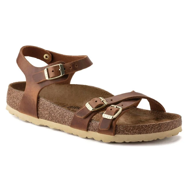 Women’s sandals cushioned suede flair -Women's Kumba Sandals In Cognac