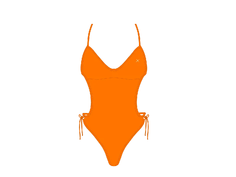 ladies one-piece swimsuit odd dip -Wild Orange Ringer One Piece