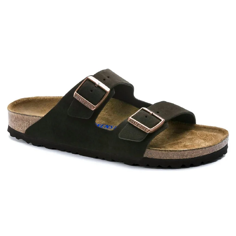 Women’s sandals slip-resistant suede flair -Women's Arizona Soft Footbed Sandal In Mocha Suede