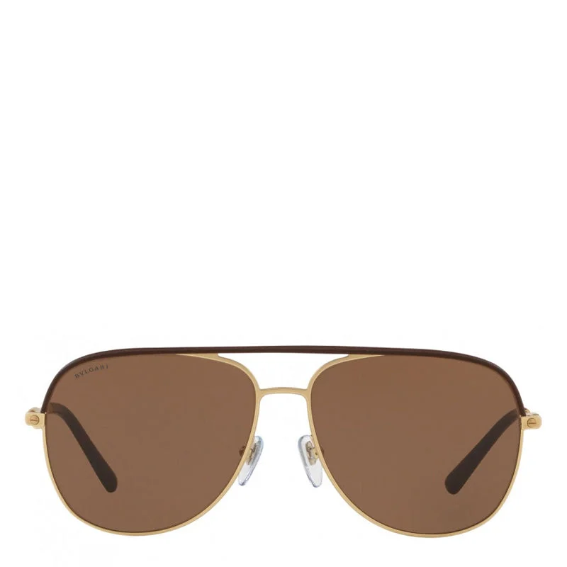 Women’s sunglasses mustard sleek chic -Bvlgari Metal Man Sunglass Brown/matte Pale Gold