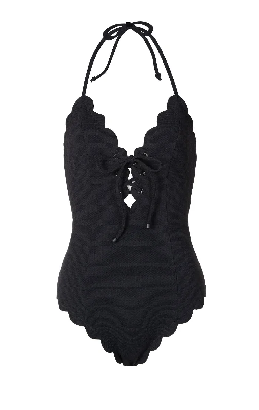 ladies one-piece swimsuit slanted fit -Broadway Tie Maillot