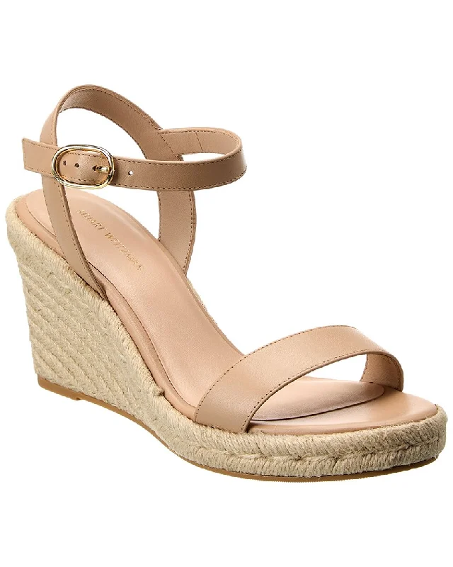 Women’s sandals elegant canvas flair -Stuart Weitzman Teddi Leather Wedge Sandal