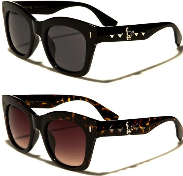 Women’s sunglasses sunset glow -Gothic Skull Accent Logos Classic Sunglasses for Women