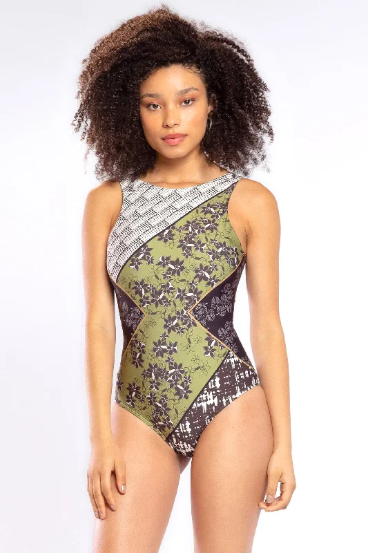 ladies one-piece swimsuit tie dye art -Nomad Lux One Piece