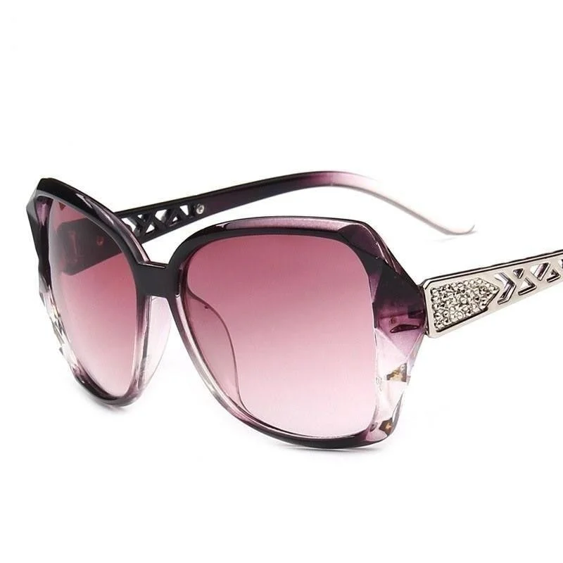 Women’s sunglasses chic vibrant glow -Vintage Big Frame Cat Eye Anti-Reflective Lens Women's Driving Sunglasses