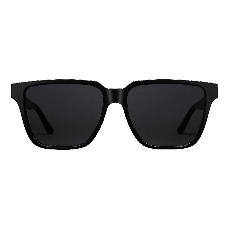 Women’s sunglasses striped luxe flair -Rectangular Bio-Acetate Black