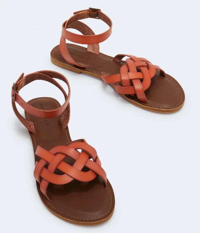 Women’s sandals lightweight woven glow -Aeropostale Faux Leather Woven Sandal