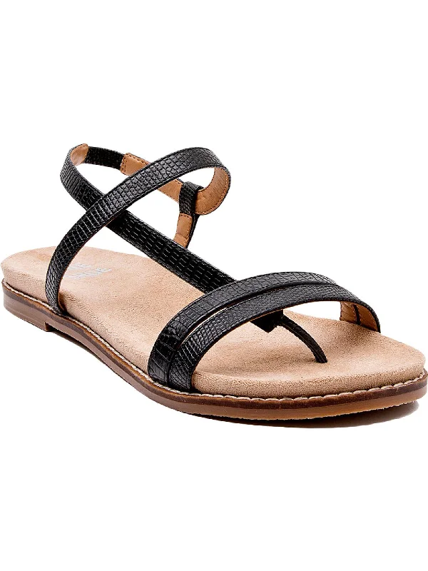 Women’s sandals smooth canvas chic -Holly Womens Thong Strappy Flat Sandals