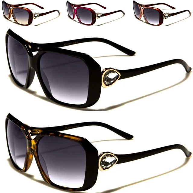 Women’s sunglasses cruise luxe glow -Womens VG Shield Sunglasses With teardrop diamante temple