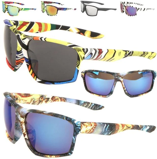 Women’s sunglasses concert soft flair -Oversized Sports Wrap Surfer skateboarding Graffiti Street Sunglasses