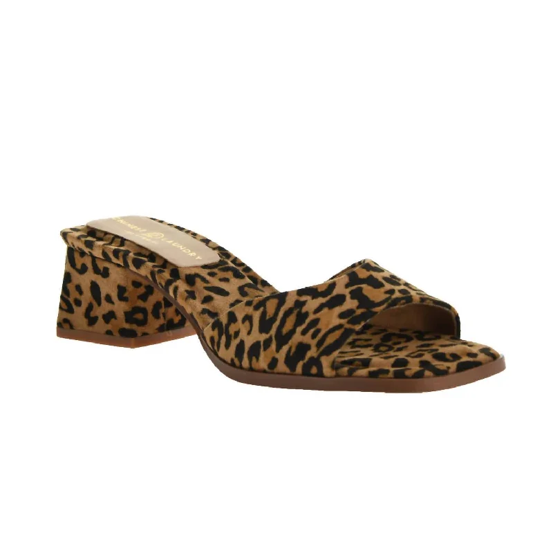 Women’s sandals luxury canvas flair -Women's Liinda Leopard Slide Sandal In Brown