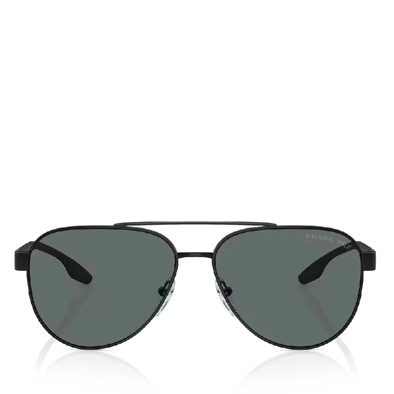 Women’s sunglasses vegan chic -Prada Linea Rossa Metal Man Sunglass Black