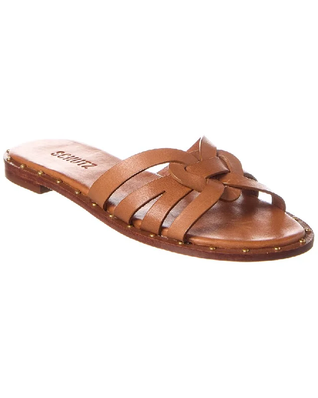 Women’s sandals elegant canvas flair -Schutz Phoenix Leather Flat